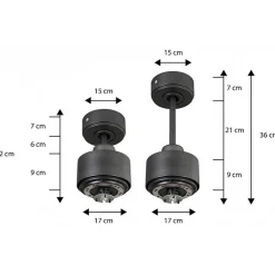 Modulo Slim de Klassfan - Ventilateur de plafond et destratificateur moteur DC chrome et pales bois noir 25 à 40 m²