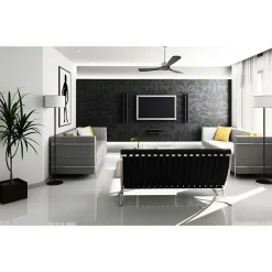 Modulo Slim de Klassfan - Ventilateur de plafond et destratificateur moteur DC chrome et pales bois noir 25 à 40 m²