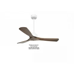 Modulo Slim de Klassfan - Ventilateur de plafond et destratificateur moteur DC blanc et pales bois sombre 25 à 40 m²