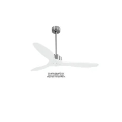 Modulo Slim de Klassfan - Ventilateur de plafond et destratificateur moteur DC chrome et pales bois blanc 25 à 40 m²