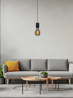 Monture en plastique ronde E27 double fonction noir 60W EGLO