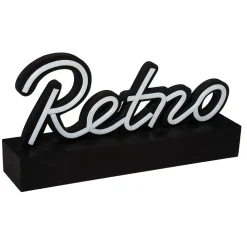 Mot déco lumineux LED rétro noir