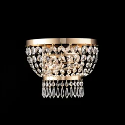 Mozart Applique en fer et laiton doré avec strass 2 lumières .27 P.14 BL189-AP2-OR