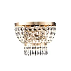 Mozart Applique en fer et laiton doré avec strass 2 lumières .27 P.14 BL189-AP2-OR