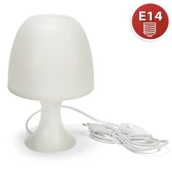 MUSHROOM: Lampe de table blanche avec douille E14