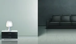 MUSHROOM: Lampe de table blanche avec douille E14