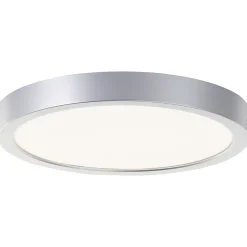 NAVARA Plafonnier argent LED intégrée 18W plastique ampoule incluse