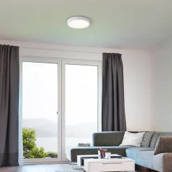 NAVARA Plafonnier blanc LED intégrée 18W plastique ampoule incluse