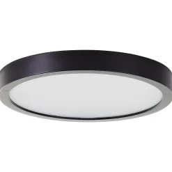 NAVARA Plafonnier noir LED intégrée 18W plastique ampoule incluse