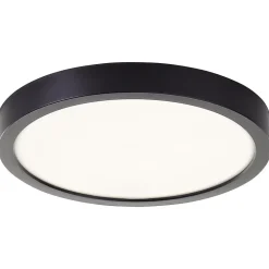 NAVARA Plafonnier noir LED intégrée 18W plastique ampoule incluse