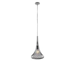 Nemesi Suspension en fer et verre pyrex gris 1 lumière 142 d.20 BL280-S1-GR