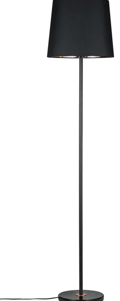 Neordic Lampadaire Enja E27 max. 20W Noir Cuivre Tissus Marbre Métal