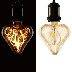 NETTLIFE - ampoule led vintage edison 3w lampe à incandescence rétro e27 lampe décorative en forme de coeur