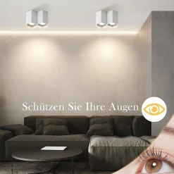 NETTLIFE 2 spots de plafond spot en saillie blanc plafonnier GU10 spot en saillie luminaire en saillie moderne