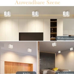 NETTLIFE 2 spots de plafond spot en saillie blanc plafonnier GU10 spot en saillie luminaire en saillie moderne