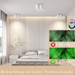 NETTLIFE 2 spots de plafond spot en saillie blanc plafonnier GU10 spot en saillie luminaire en saillie moderne