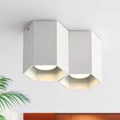 NETTLIFE 2 spots de plafond spot en saillie blanc plafonnier GU10 spot en saillie luminaire en saillie moderne