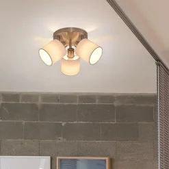 NETTLIFE 3 Spots de plafond couloir - mural moderne argentéE14 MAX.25W lampe pour salon chambre cuisine (sans ampoule)