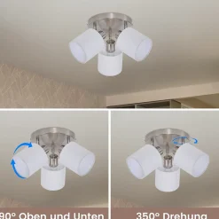 NETTLIFE 3 Spots de plafond couloir - mural moderne argentéE14 MAX.25W lampe pour salon chambre cuisine (sans ampoule)