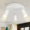 NETTLIFE 3 Spots de plafond couloir salon blanc rond GU10 en métal orientables design pour chambre cuisine