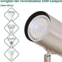NETTLIFE 4 Spots de plafond GU10 en métal nickel pour salon cuisine chambre lampe moderne de couloir sans ampoule