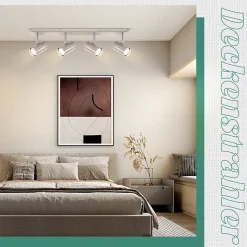 NETTLIFE 4 Spots de plafond GU10 en métal nickel pour salon cuisine chambre lampe moderne de couloir sans ampoule