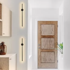 NETTLIFE 2 x Applique murale LED noire à l'intérieur 60CM 3000K indirecte moderne Éclairage mural orientable à 90