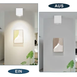 NETTLIFE 4 x Spot en saillie blanc GU10 spot en saillie carré 40W plâtre petit plafonnier moderne