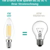 NETTLIFE Ampoule LED E14, lampe à économie d'énergie, 12 pièces, 4W 2700K, ampoule blanche chaude