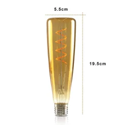NETTLIFE Ampoule LED E27 rétro Edison 4W en forme de bouteille de vin blanc chaud 2200K couleur or Ampoule à filament spirale