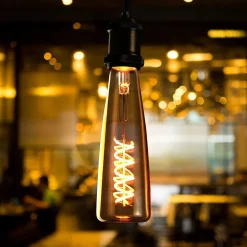 NETTLIFE Ampoule LED E27 rétro Edison 4W en forme de bouteille de vin blanc chaud 2200K couleur or Ampoule à filament spirale