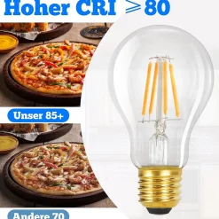 NETTLIFE Ampoules LED 6 pièces ampoule E27 4W 2700K A60 ampoules Edison vintage