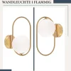 NETTLIFE Applique Intérieure Moderne - Or en verre G9 Métal Design Applique Salle de Bains Vintage Créative Lampe de Lit