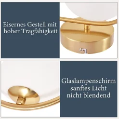 NETTLIFE Applique Intérieure Moderne - Or en verre G9 Métal Design Applique Salle de Bains Vintage Créative Lampe de Lit