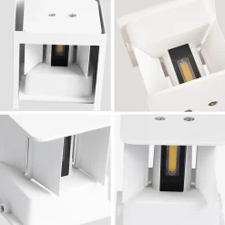 NETTLIFE Applique LED 5W, 4 pièces -Lampe Murale Extérieur Intérieure blanc, double faisceau réglable étanche IP65 230V 3000K