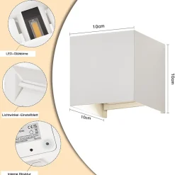 NETTLIFE Applique LED 5W, 2 pièces -Lampe Murale Extérieur Intérieure blanc, double faisceau réglable étanche IP65 230V 3000K