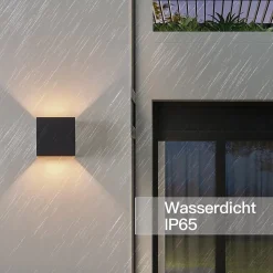 NETTLIFE Applique LED 3W -G9 Lampe Murale Extérieur Intérieure Noire et Dorée, étanche double faisceau réglable IP65 230V 3000K