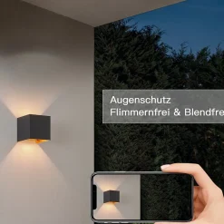 NETTLIFE Applique LED 3W -G9 Lampe Murale Extérieur Intérieure Noire et Dorée, étanche double faisceau réglable IP65 230V 3000K