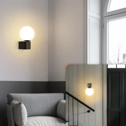 NETTLIFE Applique murale salon moderne applique intérieur noir blanc avec douille G9 Max.
