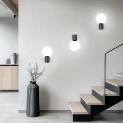 NETTLIFE Applique murale salon moderne applique intérieur noir blanc avec douille G9 Max.