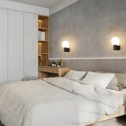 NETTLIFE Applique murale salon moderne applique intérieur noir blanc avec douille G9 Max.