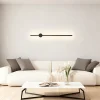 NETTLIFE Applique murale LED d'intérieur - 60 cm - Lampe de couloir moderne noire design - Blanc chaud 3000 K - Lampe de cuisine