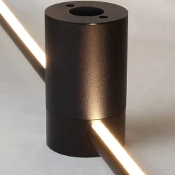 NETTLIFE Applique murale LED d'intérieur - 60 cm - Lampe de couloir moderne noire design - Blanc chaud 3000 K - Lampe de cuisine