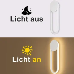 NETTLIFE Applique murale LED d'intérieur - Lampe d'escalier 12W 41cm Lampe de couloir blanche Design moderne 3000K