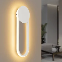 NETTLIFE Applique murale LED d'intérieur - Lampe d'escalier 12W 41cm Lampe de couloir blanche Design moderne 3000K