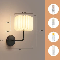 NETTLIFE Applique murale d'intérieur pour chambre à coucher - éclairage mural de couloir vintage G9 lampe de couloir blanche