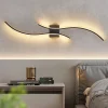 NETTLIFE Applique murale LED d'intérieur - 14W lampe de couloir 100CM lampe d'escalier noire design vague moderne 3000K