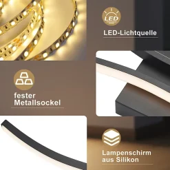 NETTLIFE Applique murale LED d'intérieur - 14W lampe de couloir 100CM lampe d'escalier noire design vague moderne 3000K