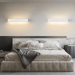 NETTLIFE Applique murale d'intérieur en plâtre blanc G9 moderne pour couloir, escalier, haut et bas