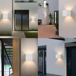 NETTLIFE Applique Murale LED Int Ext, Blanc Chaud IP65, pour Maison, Chambre, Couloir, Cage d Escalier